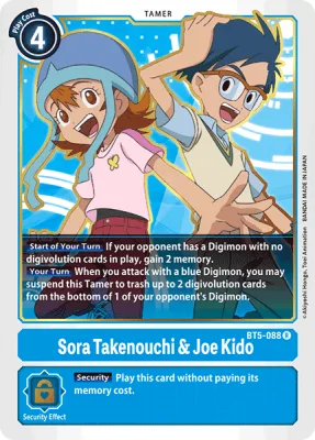 Sora Takenouchi & Joe Kido, Digimon card BT5-088