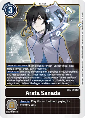 Arata Sanada, Digimon card BT5-090