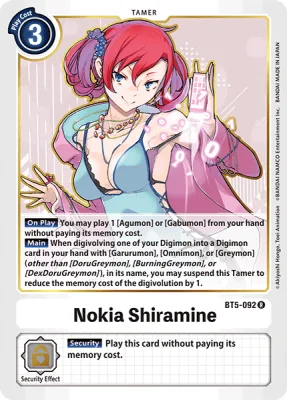 Nokia Shiramine, Digimon card BT5-092