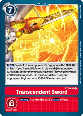 Transcendent Sword, Digimon card BT5-095