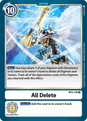 All Delete, Digimon card BT5-110