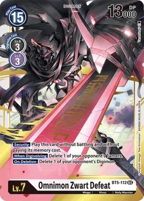Omnimon Zwart Defeat, Digimon card BT5-112