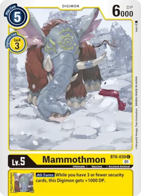 Mammothmon, Digimon card BT6-039