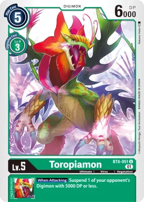 Toropiamon, Digimon card BT6-051