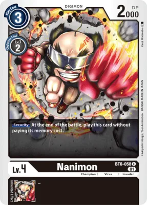 Nanimon, Digimon card BT6-058