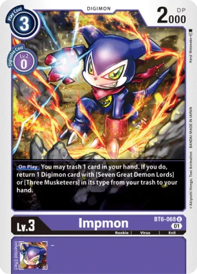 Impmon, Digimon card BT6-068
