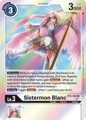 Sistermon Blanc, Digimon card BT6-082