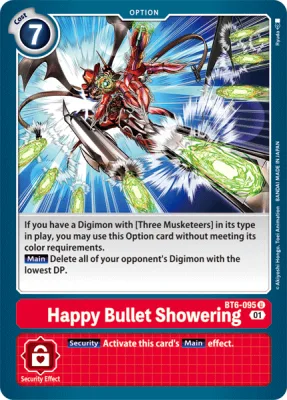 Happy Bullet Showering, Digimon card BT6-095