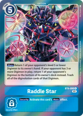 Raddle Star, Digimon card BT6-098