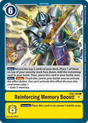 Reinforcing Memory Boost!, Digimon card BT6-100