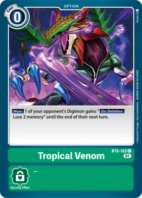 Tropical Venom, Digimon card BT6-102