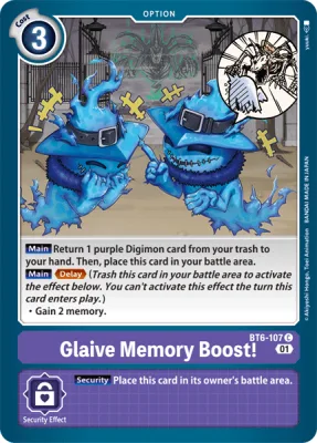 Glaive Memory Boost!, Digimon card BT6-107