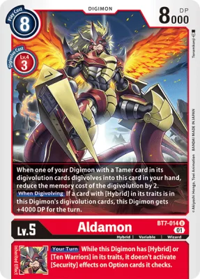 Aldamon, Digimon card BT7-014