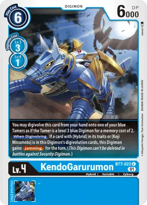 KendoGarurumon, Digimon card BT7-022