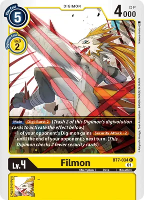 Filmon, Digimon card BT7-034
