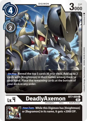 DeadlyAxemon, Digimon card BT7-059