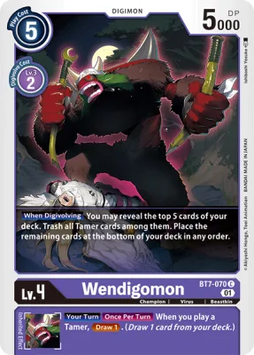Wendigomon, Digimon card BT7-070
