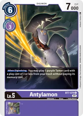 Antylamon, Digimon card BT7-074