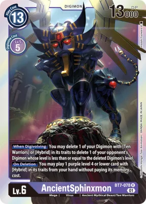 AncientSphinxmon, Digimon card BT7-078
