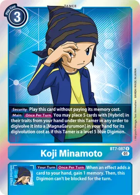 Koji Minamoto, Digimon card BT7-087
