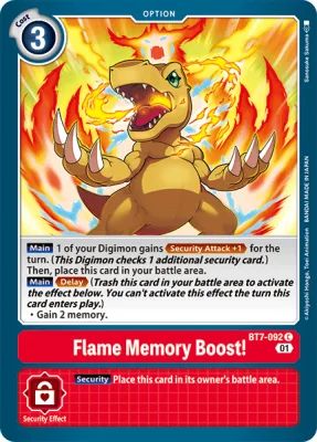 Flame Memory Boost!, Digimon card BT7-092