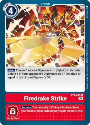 Firedrake Strike, Digimon card BT7-093
