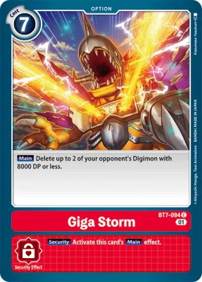 Giga Storm, Digimon card BT7-094