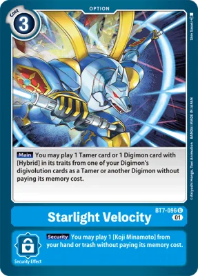 Starlight Velocity, Digimon card BT7-096