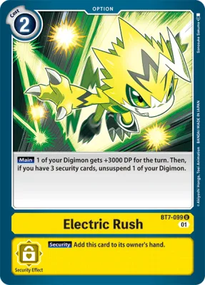 Electric Rush, Digimon card BT7-099