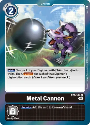 Metal Cannon, Digimon card BT7-104