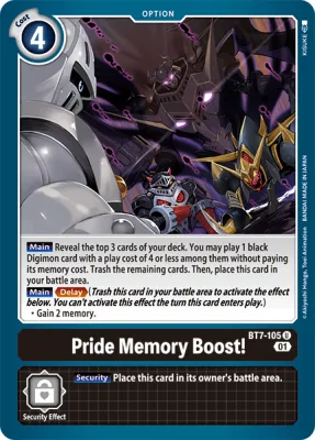 Pride Memory Boost!, Digimon card BT7-105