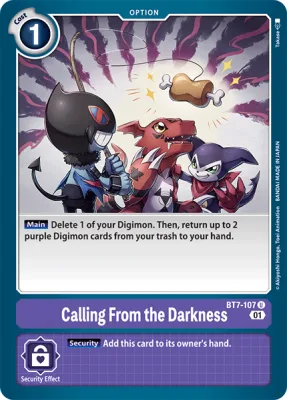 Calling From the Darkness, Digimon card BT7-107