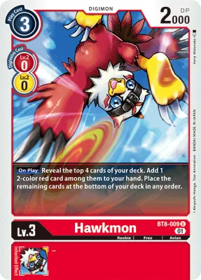 Hawkmon, Digimon card BT8-009