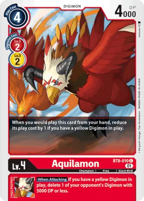 Aquilamon, Digimon card BT8-010