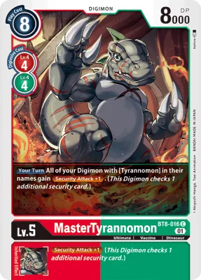 MasterTyrannomon, Digimon card BT8-016