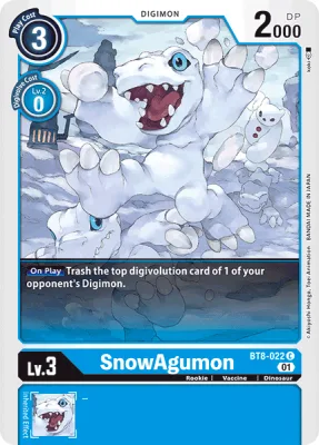 SnowAgumon, Digimon card BT8-022