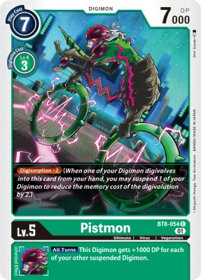 Pistmon, Digimon card BT8-054