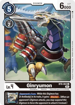 Ginryumon, Digimon card BT8-063