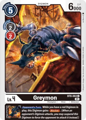Greymon, Digimon card BT8-064