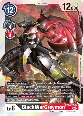 BlackWarGreymon, Digimon card BT8-070