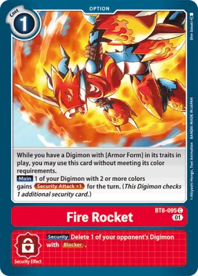 Fire Rocket, Digimon card BT8-095