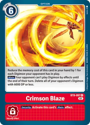 Crimson Blaze, Digimon card BT8-097