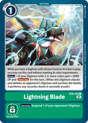 Lightning Blade, Digimon card BT8-103