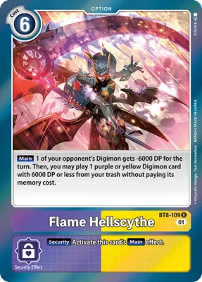 Flame Hellscythe, Digimon card BT8-109