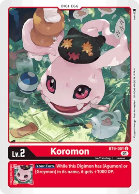 Koromon, Digimon card BT9-001