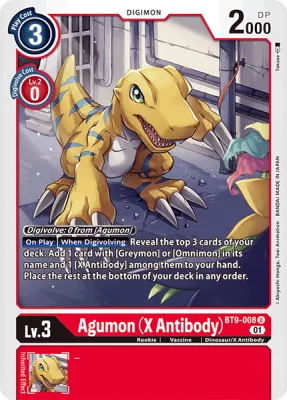 Agumon (X Antibody), Digimon card BT9-008
