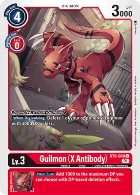 Guilmon (X Antibody), Digimon card BT9-009