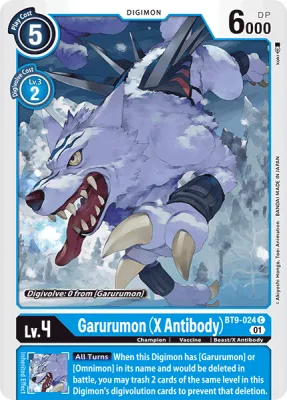 Garurumon (X Antibody), Digimon card BT9-024