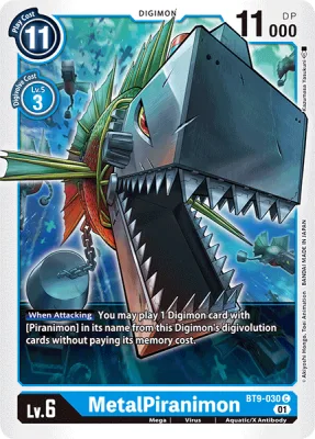 MetalPiranimon, Digimon card BT9-030