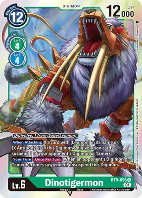 Dinotigermon, Digimon card BT9-056